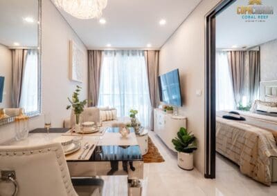 Luxusný moderný apartmán SIAMIQ s výhľadom na more, plne vybavený interiér, ideálny pre dovo.