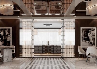 Luxusná business lounge s moderným dizajnom a pohodlnými sedačkami, ideálne na stretnutia.
