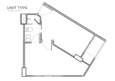 Podrobný pôdorys apartmánu SIAMIQ v Thajsku s 1 spálňou a kúpeľňou.