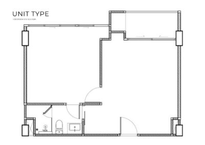 Pôdorys 1-izbového apartmánu SIAMIQ v Thajsku, ideálny pre dovolenku.