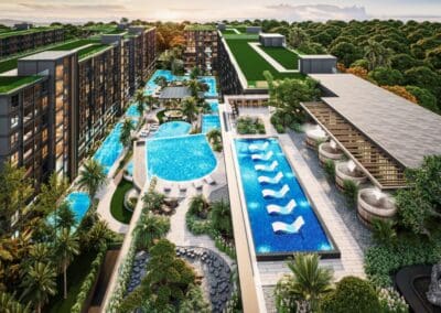 Luxusný rezort s bazénmi a modernými apartmánmi v Thajsku, SIAMIQ.
