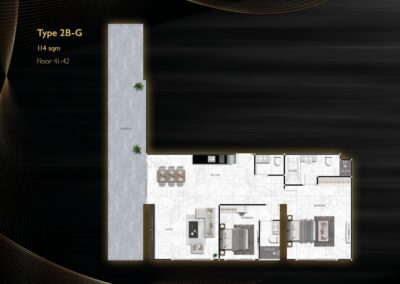 Podkrovný byt SIAMIQ v Thajsku s moderným interiérom a balkónom.
